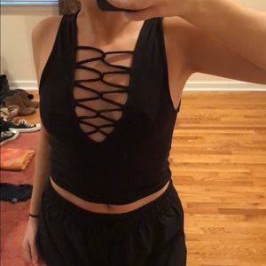 Criss cross crop top